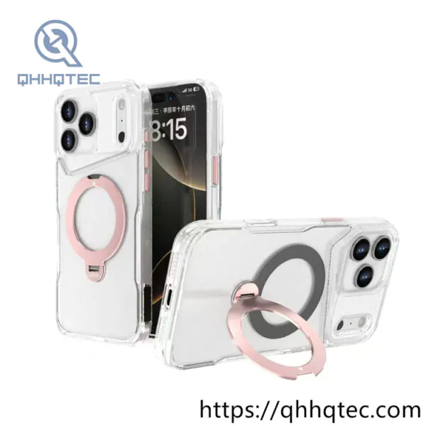 circular ring stand magsafe transparent case
