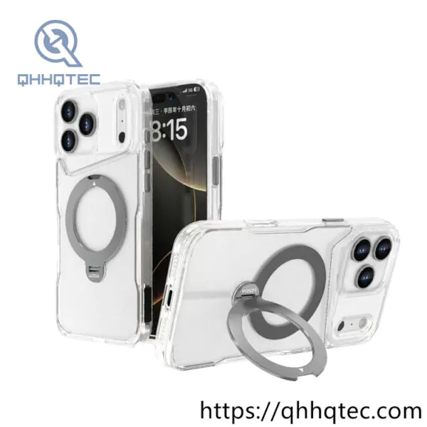 circular ring stand magsafe transparent case