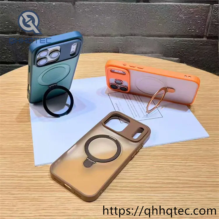 skin texture embedded circular ring bracket case