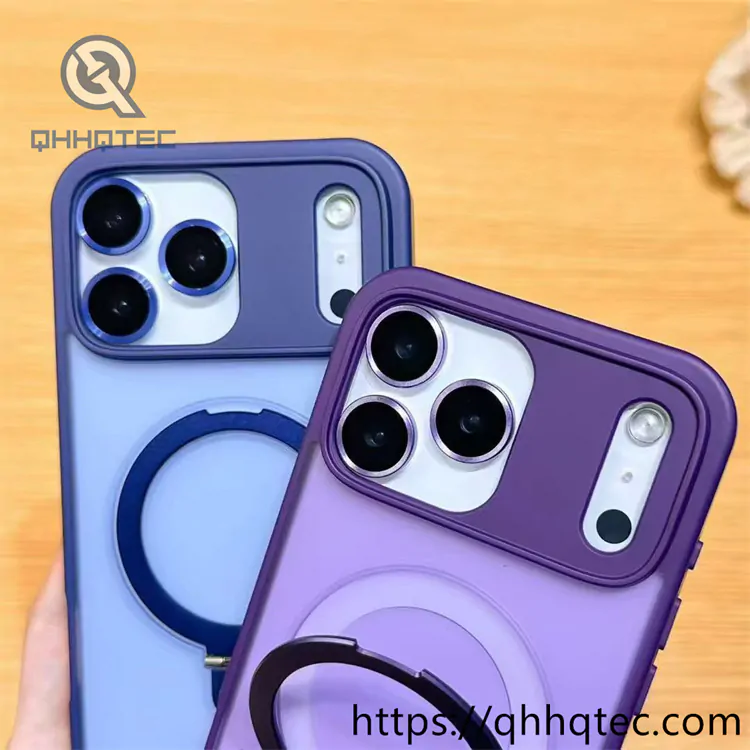 skin texture embedded circular ring bracket case