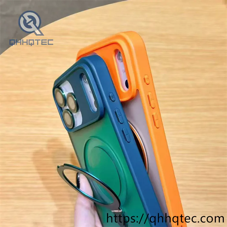 skin texture embedded circular ring bracket case