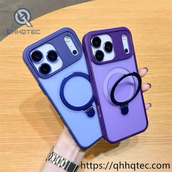 skin texture embedded circular ring bracket case