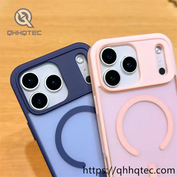skin texture magnetic half circle case