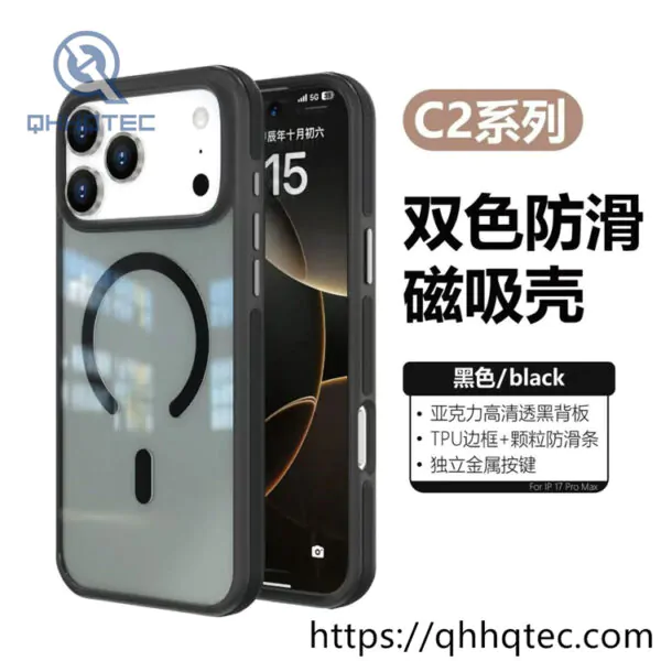 two colors ant slip phone magnetic case