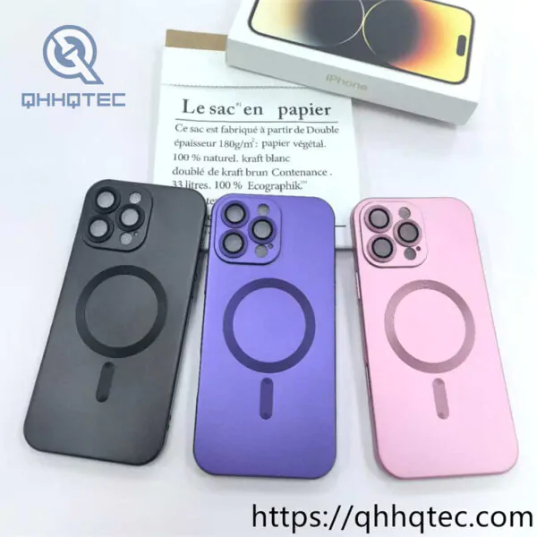 cd texture metallic paint magnetic phone case