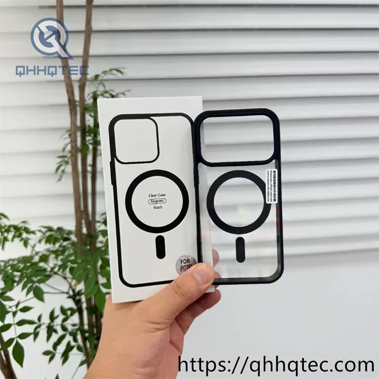 black transparent acrylic case with box