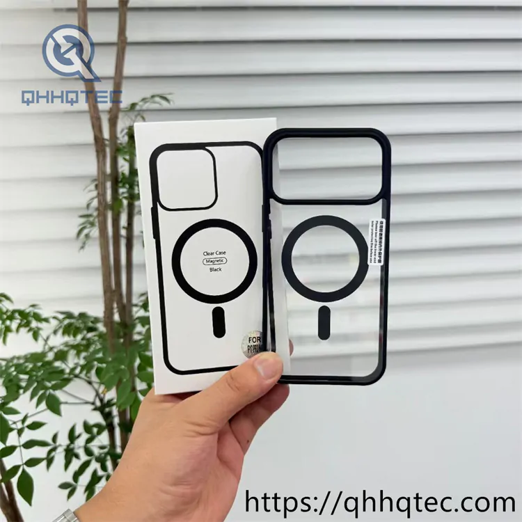 black transparent acrylic case with box