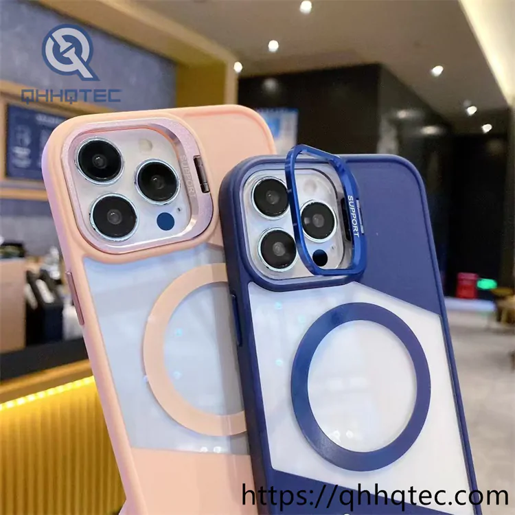 half transparent magsafe case with metal camera
