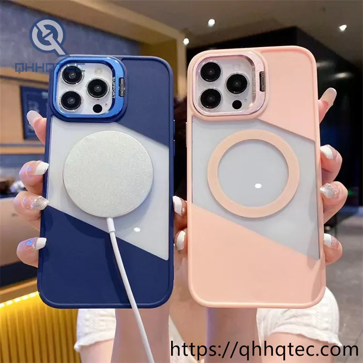 half transparent magsafe case with metal camera