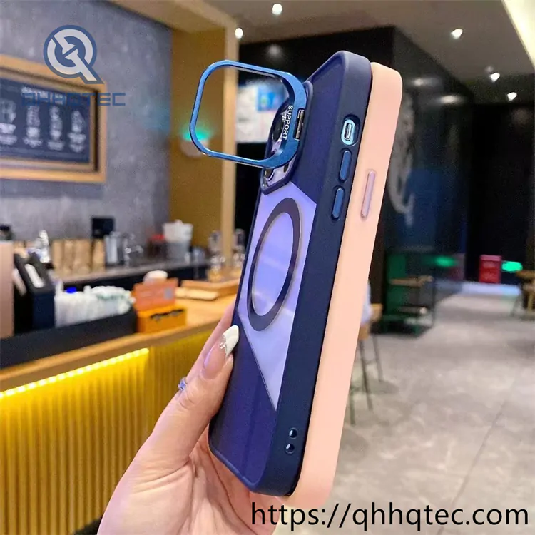 half transparent magsafe case with metal camera