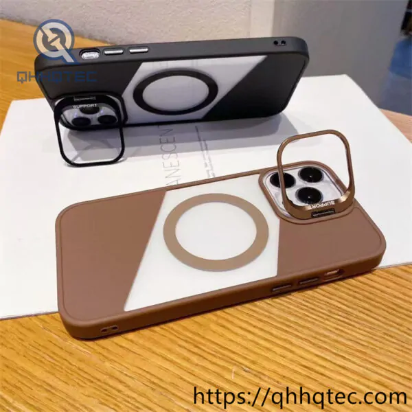 half transparent magsafe case with metal camera