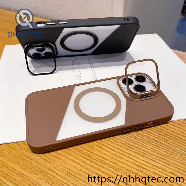 half transparent magsafe case with metal camera