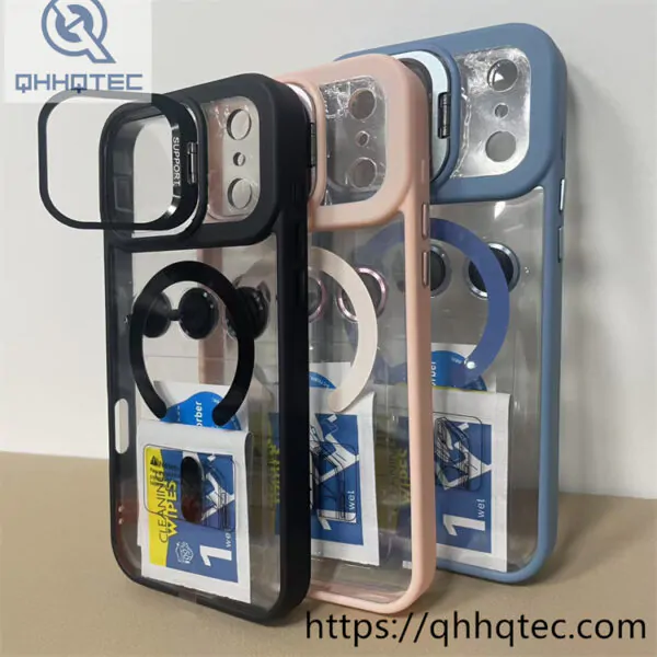 half circle stand magsafe case with camera protector