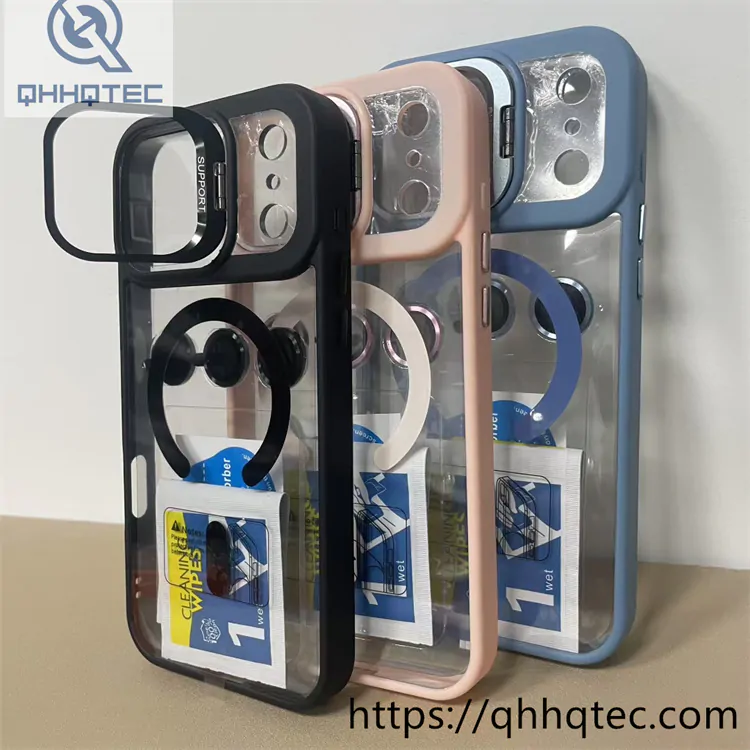 half circle stand magsafe case with camera protector