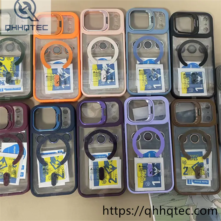 half circle stand magsafe case with camera protector