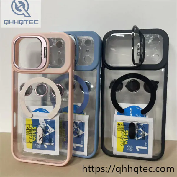 half circle stand magsafe case with camera protector