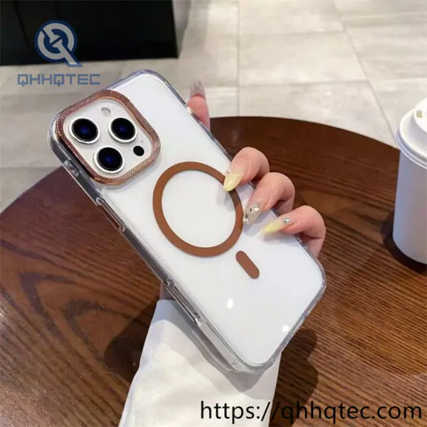 iphone 16 pro diamond transparent magnetic case