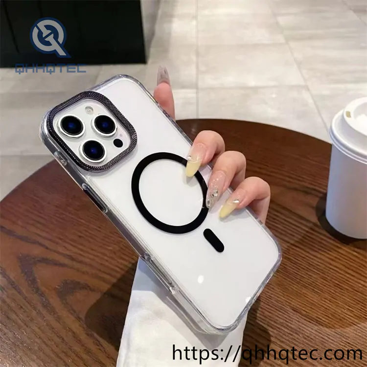 iphone 16 pro diamond transparent magnetic case