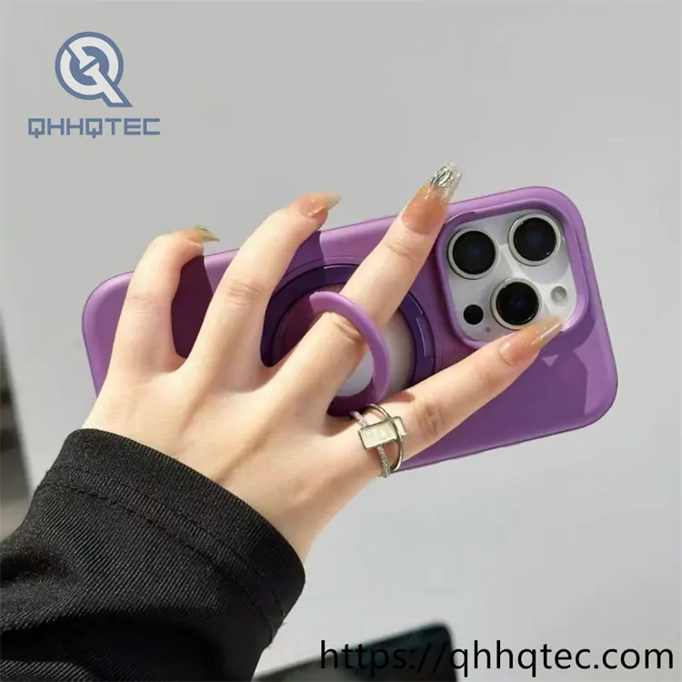 round hollow logo magnetic pop case