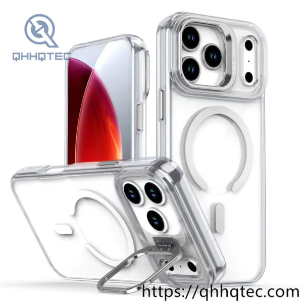 transparent phone case with metal len bracket