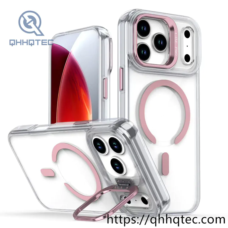 transparent phone case with metal len bracket