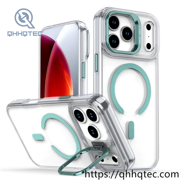 transparent phone case with metal len bracket