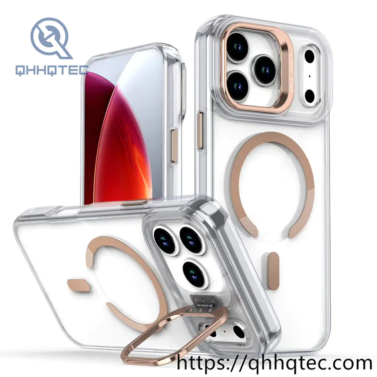 transparent phone case with metal len bracket