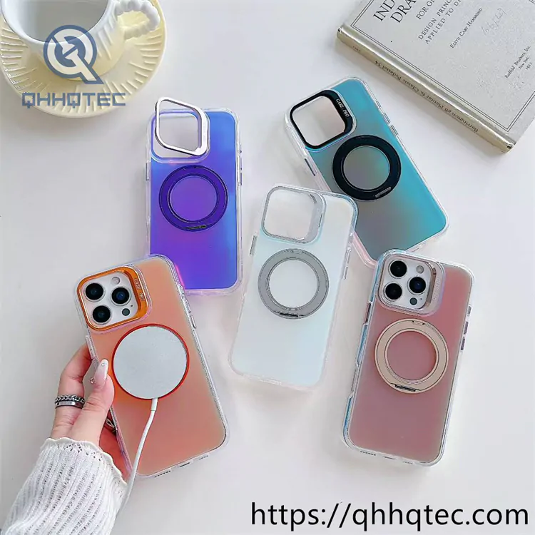 bright color series phone case with len bracket