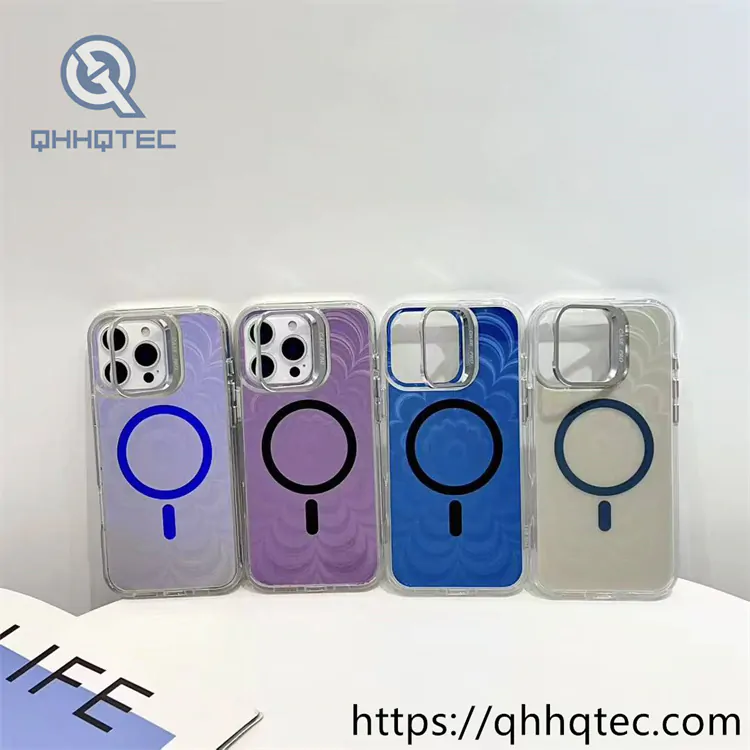 bright color series phone case with len bracket