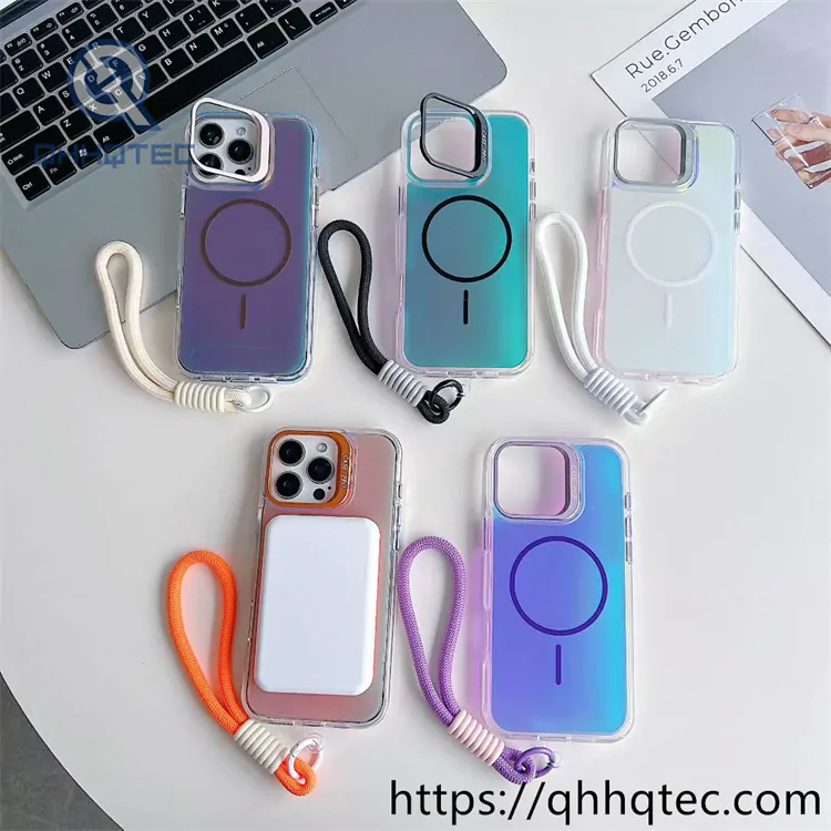 bright color series phone case with len bracket