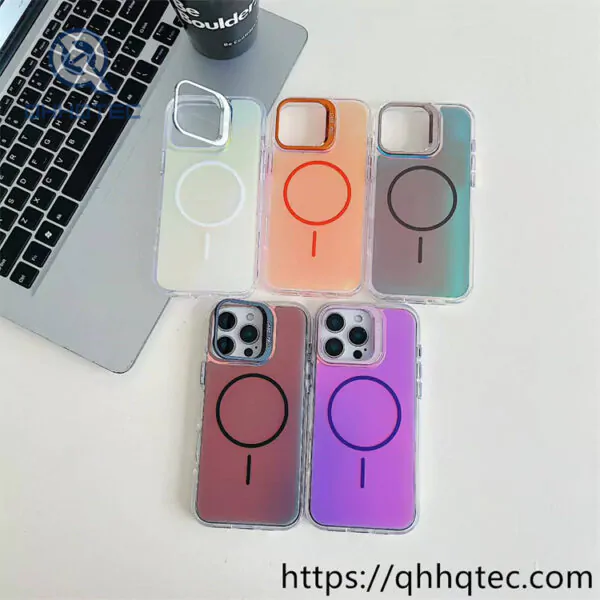 bright color series phone case with len bracket
