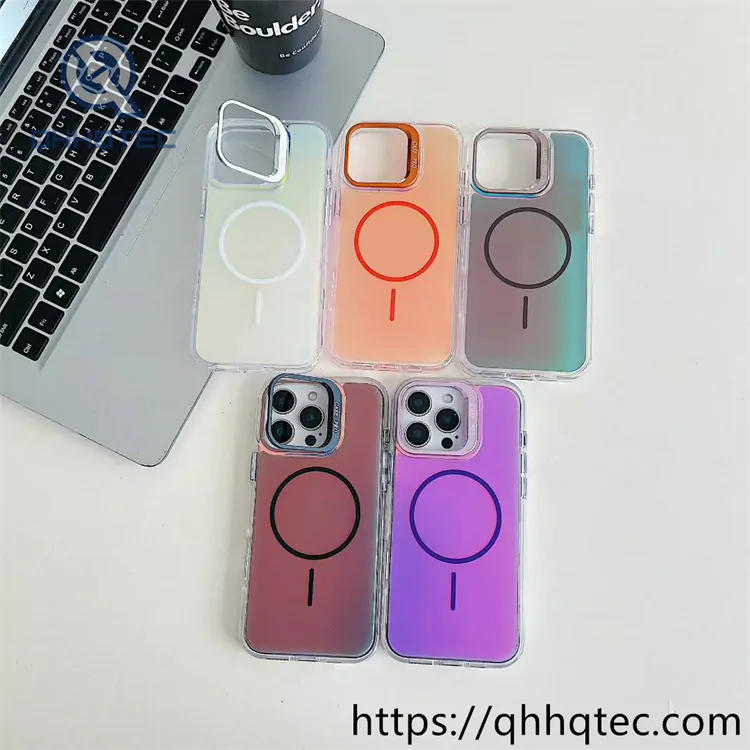 bright color series phone case with len bracket