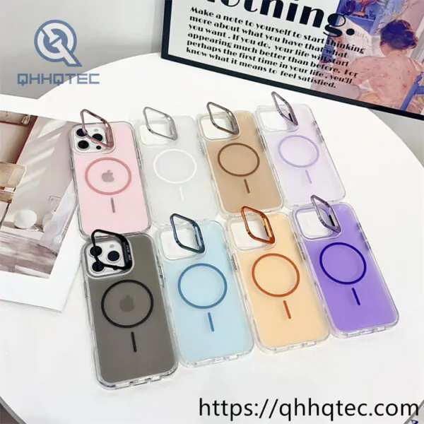 bright color series phone case with len bracket