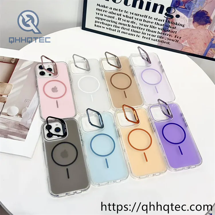 bright color series phone case with len bracket
