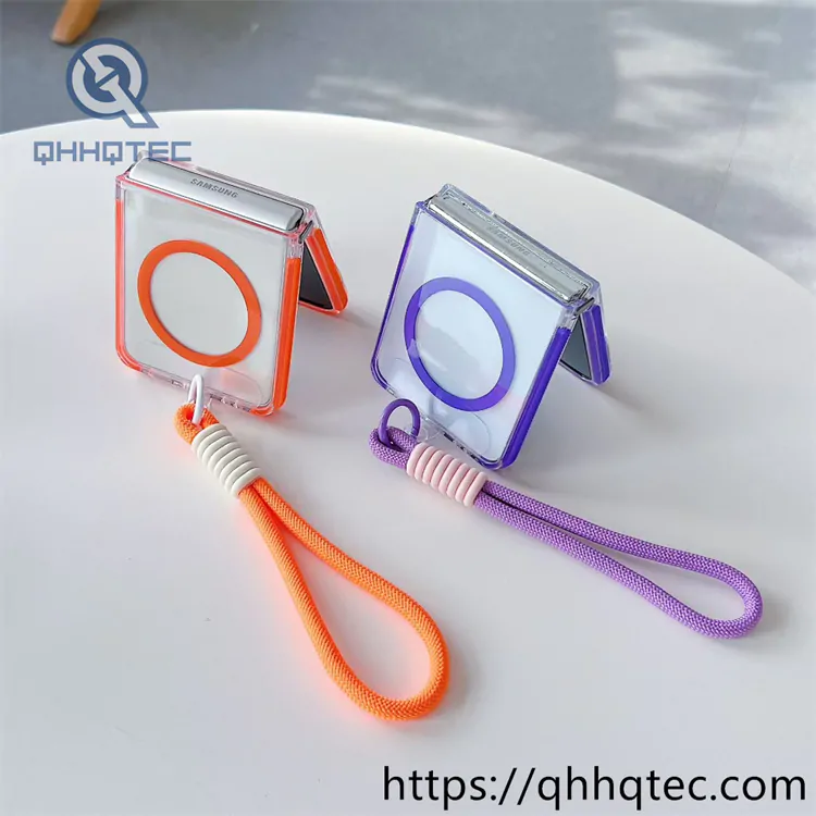 magnetic foldable phone case with lanyard