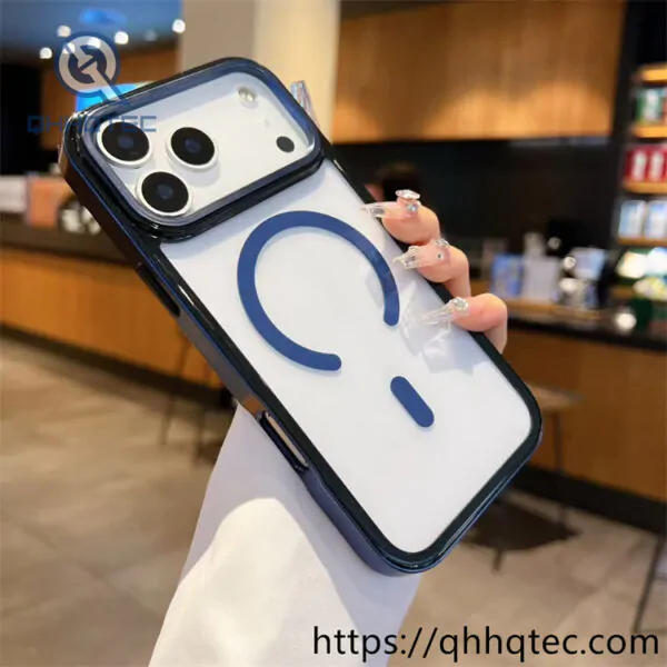 smooth acrylic magnetic metal phone case