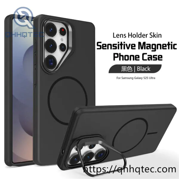 lens holder skin sensitive magnetic silicone phone case