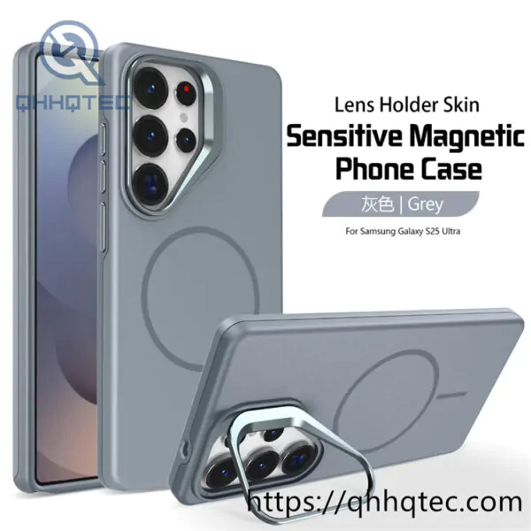 lens holder skin sensitive magnetic silicone phone case