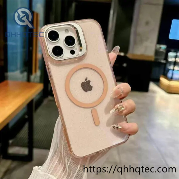 glitter shinning transparent metal camera iphone case
