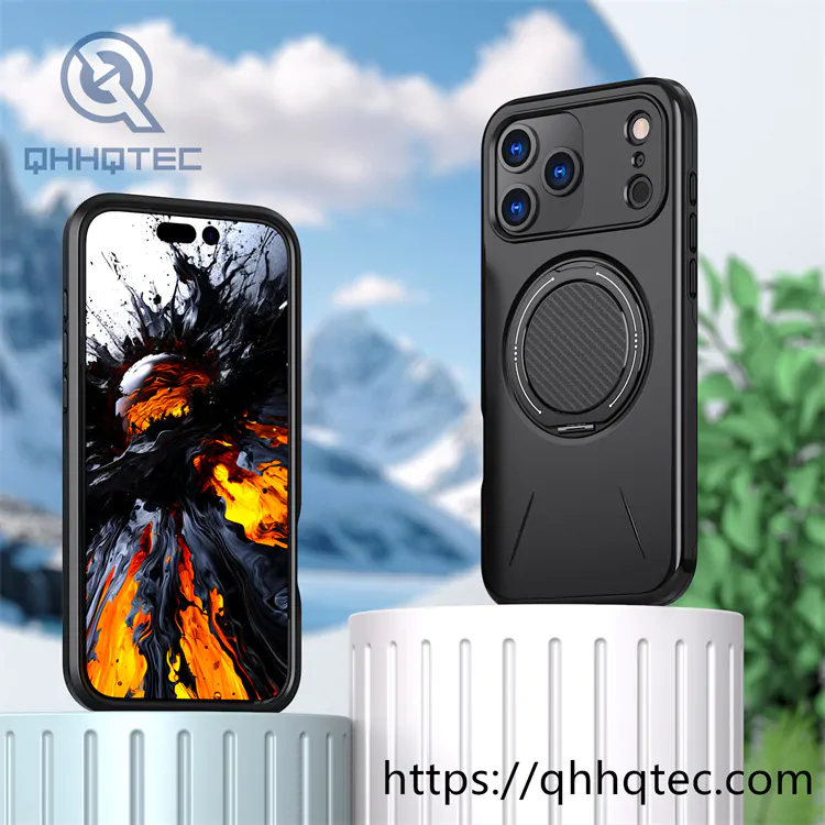 120 degree rotatable carbon fiber bracket magnetic hard case