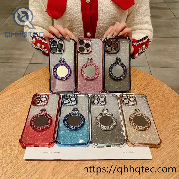 glitter transparent anti drop iphone case