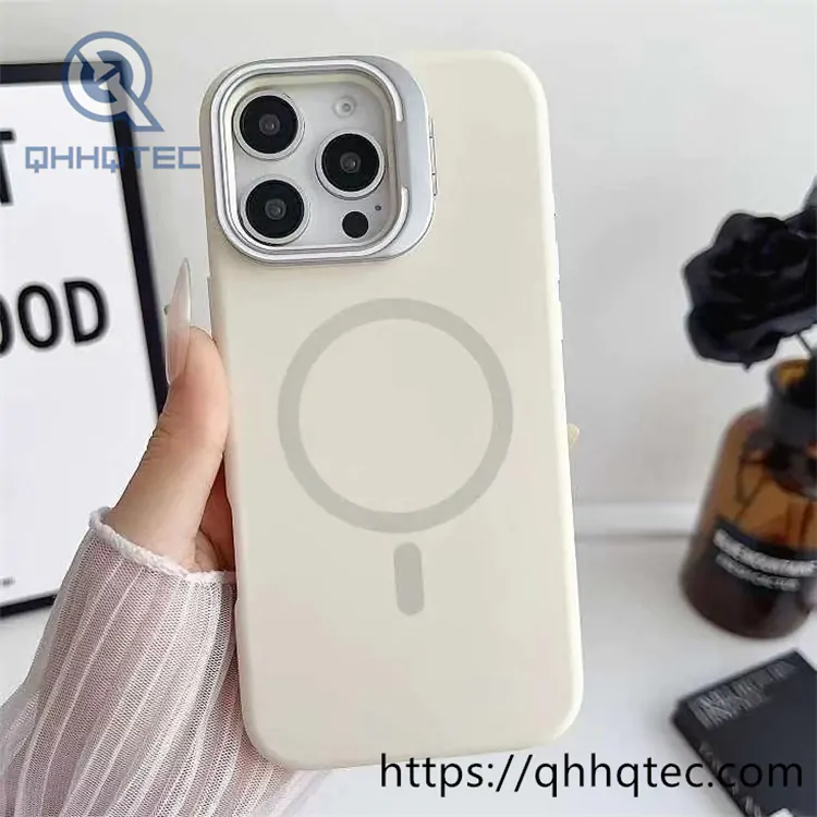 liquid silicone magsafe case magnetic case with camera glass