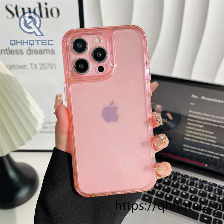 macaron color transparent 3 in 1 case