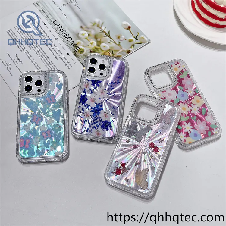 laser light 3 in 1 butterfly flowers case