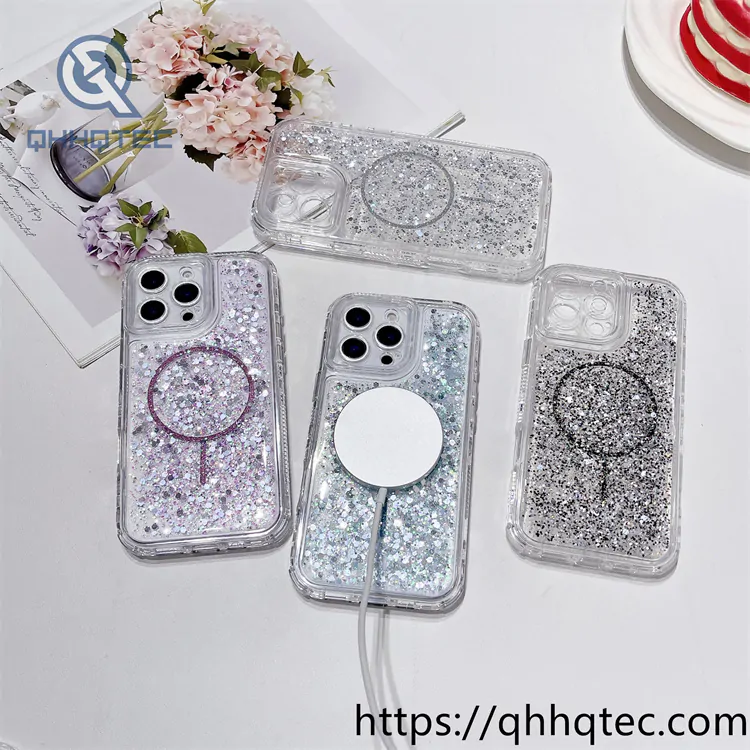 full sequins 3 in 1 magnetic 360 case