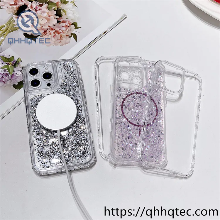 full sequins 3 in 1 magnetic 360 case