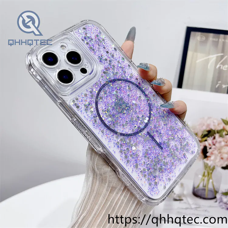 full sequins 3 in 1 magnetic 360 case
