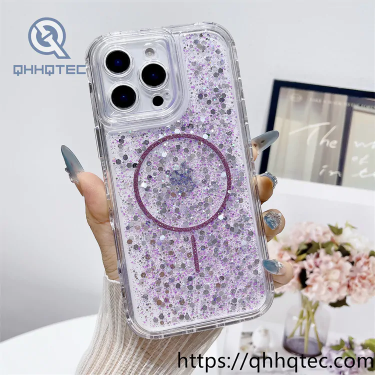 full sequins 3 in 1 magnetic 360 case