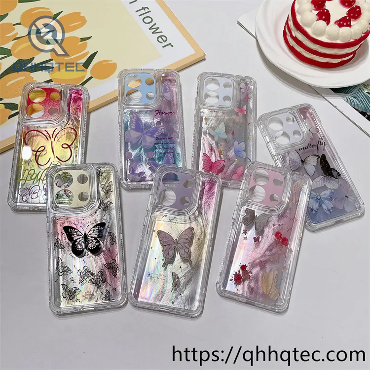 laser flim 4 in 1 butterfly phone case