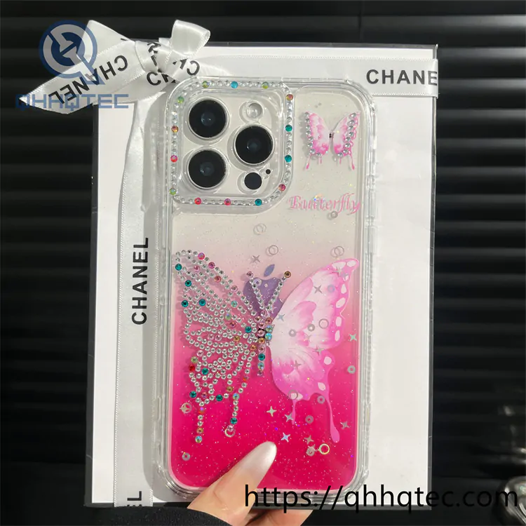 butterfly color diamonds design 3 in 1 gradient case